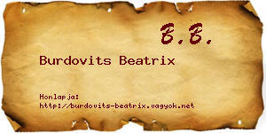 Burdovits Beatrix névjegykártya